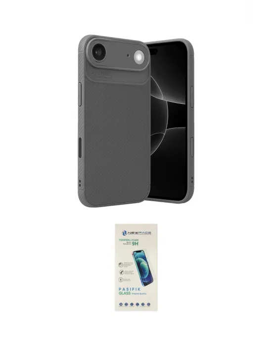 ieg™ iPhone 17 Air Kılıf Eksen Form Prime - Şeffaf Pasifik Cam Ekran Koruyucu