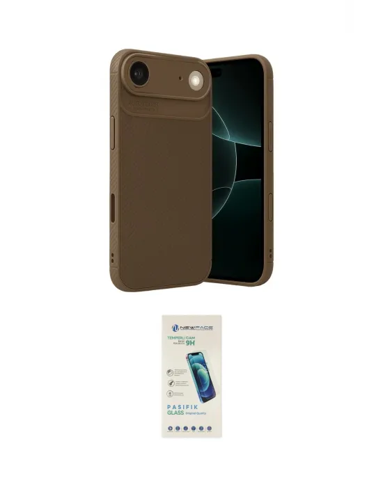 ieg™ iPhone 17 Air Kılıf Eksen Form Prime - Şeffaf Pasifik Cam Ekran Koruyucu