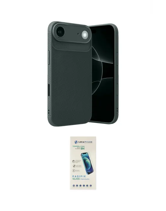 ieg™ iPhone 17 Air Kılıf Eksen Form Prime - Şeffaf Pasifik Cam Ekran Koruyucu