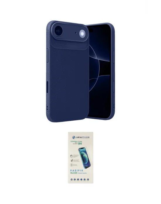 ieg™ iPhone 17 Air Kılıf Eksen Form Prime - Şeffaf Pasifik Cam Ekran Koruyucu