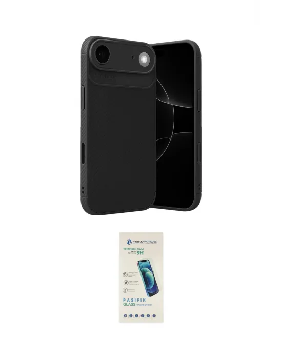 ieg™ iPhone 17 Air Kılıf Eksen Form Prime - Şeffaf Pasifik Cam Ekran Koruyucu
