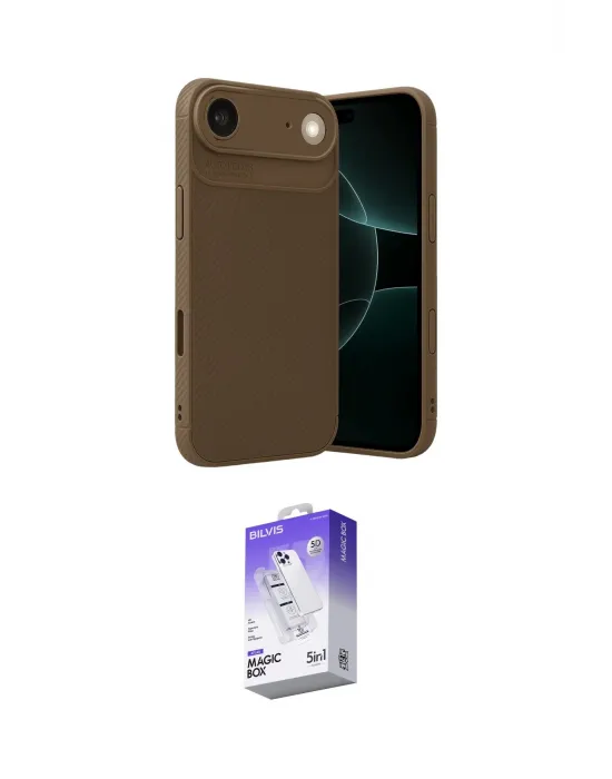 ieg™ iPhone 17 Air Kılıf Eksen Form Prime - Siyah Bilvis 5in1 3D Magic Cam Ekran Koruyucu