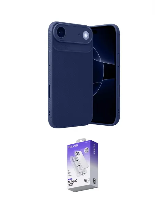 ieg™ iPhone 17 Air Kılıf Eksen Form Prime - Siyah Bilvis 5in1 3D Magic Cam Ekran Koruyucu