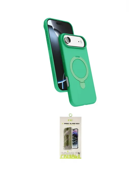 ieg™ iPhone 17 Air Kılıf İz Işık Koleksiyonu - Siyah Joko Magic 5D Hayalet Cam