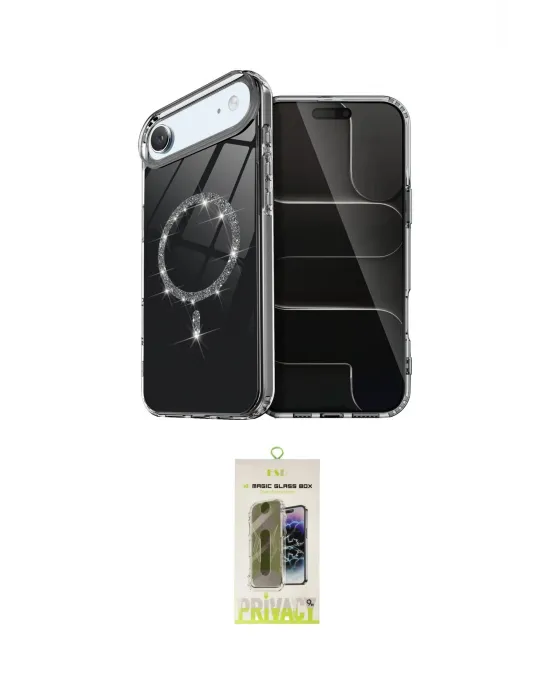 ieg™ iPhone 17 Air Kılıf Kıvılcım Form Prime - Siyah Joko Magic 5D Hayalet Cam