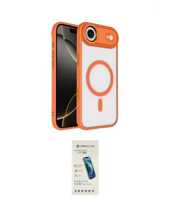 ieg™ iPhone 17 Air Kılıf Kıvılcım Prime - Şeffaf Pasifik Cam Ekran Koruyucu