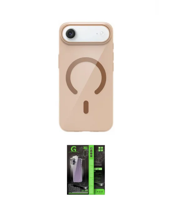 ieg™ iPhone 17 Air Kılıf Pusula Form Özel Seri - Şeffaf 360 Full Body Arka Koruyucu