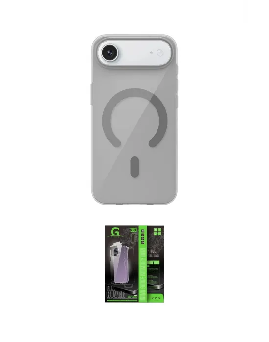 ieg™ iPhone 17 Air Kılıf Pusula Form Özel Seri - Şeffaf 360 Full Body Arka Koruyucu