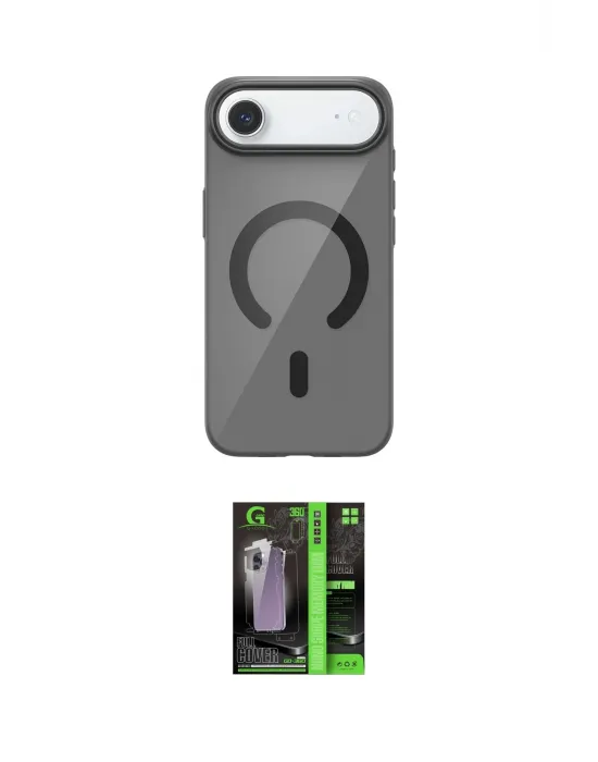 ieg™ iPhone 17 Air Kılıf Pusula Form Özel Seri - Şeffaf 360 Full Body Arka Koruyucu