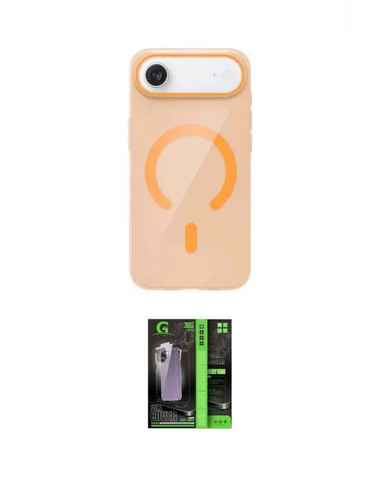 ieg™ iPhone 17 Air Kılıf Pusula Form Özel Seri - Şeffaf 360 Full Body Arka Koruyucu