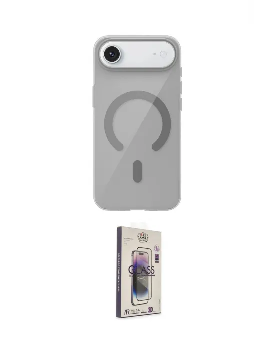 ieg™ iPhone 17 Air Kılıf Pusula Form Özel Seri - Siyah Bilvis 3D Cam Ekran Koruyucu