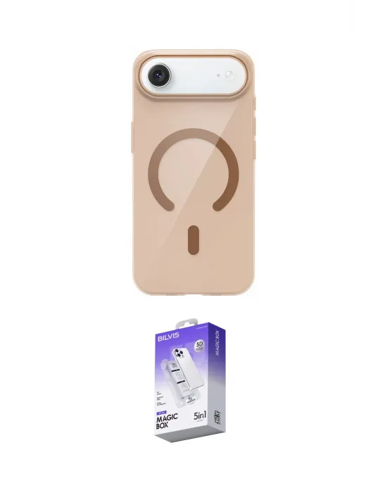 ieg™ iPhone 17 Air Kılıf Pusula Form Özel Seri - Siyah Bilvis 5in1 3D Magic Cam Ekran Koruyucu