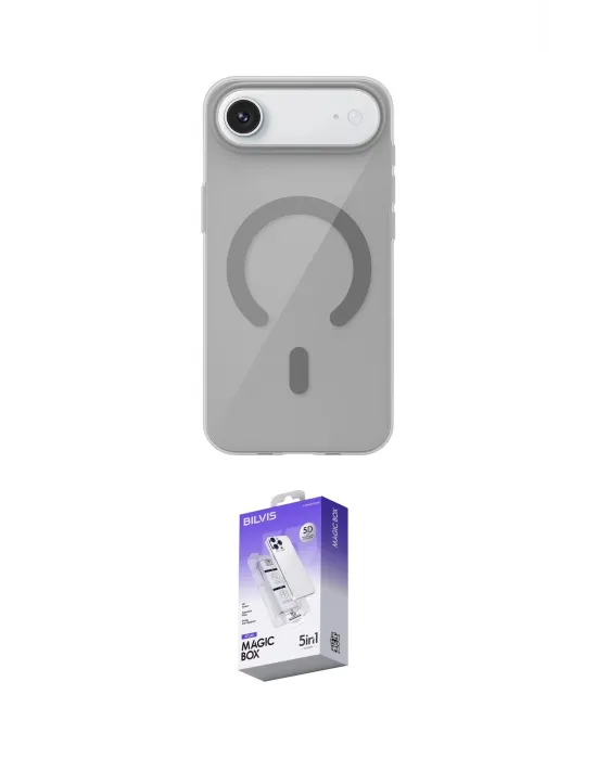 ieg™ iPhone 17 Air Kılıf Pusula Form Özel Seri - Siyah Bilvis 5in1 3D Magic Cam Ekran Koruyucu