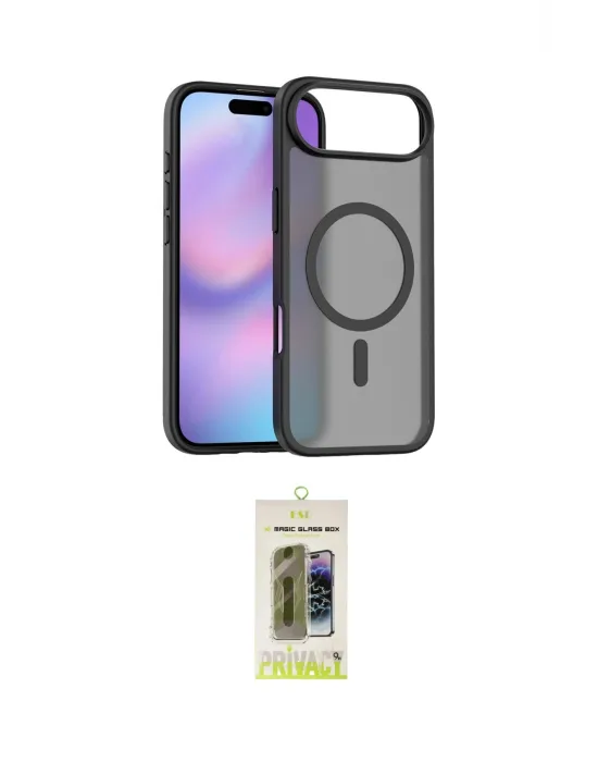 ieg™ iPhone 17 Air Kılıf Siluet Minimal Prime - Siyah Joko Magic 5D Hayalet Cam