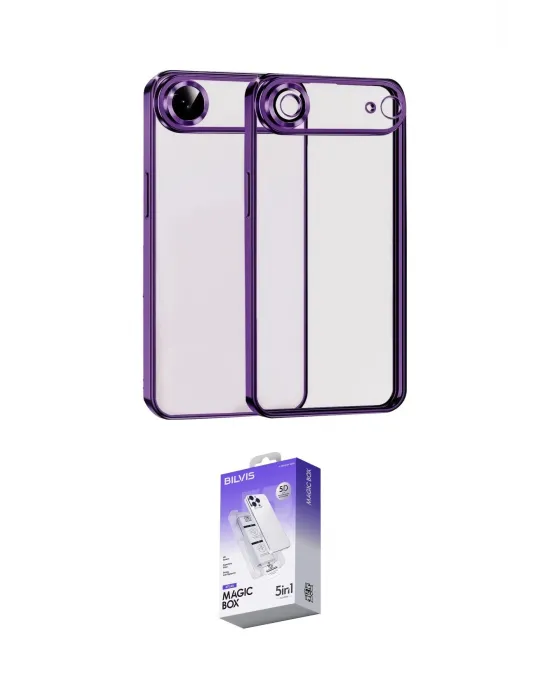 ieg™ iPhone 17 Air Kılıf Vadi Minimal - Siyah Bilvis 5in1 3D Magic Cam Ekran Koruyucu
