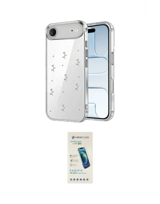 ieg™ iPhone 17 Air Kılıf Yörünge Form - Şeffaf Pasifik Cam Ekran Koruyucu