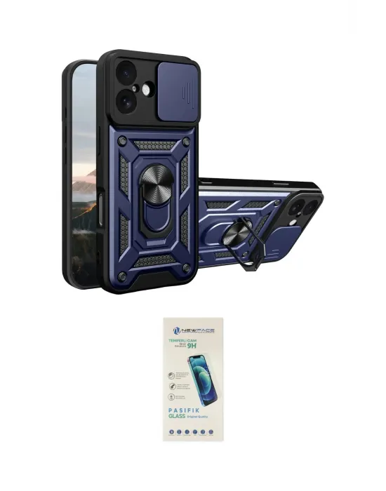 ieg™ iPhone 17 Kılıf Ahenk Klasik - Şeffaf Pasifik Cam Ekran Koruyucu