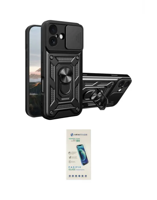 ieg™ iPhone 17 Kılıf Ahenk Klasik - Şeffaf Pasifik Cam Ekran Koruyucu
