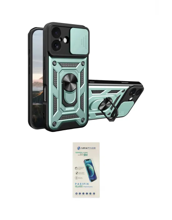 ieg™ iPhone 17 Kılıf Ahenk Klasik - Şeffaf Pasifik Cam Ekran Koruyucu