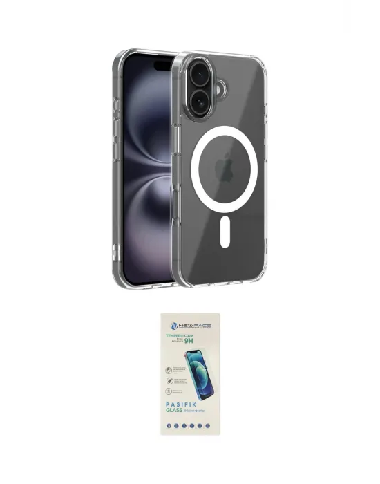 ieg™ iPhone 17 Kılıf Ahenk Minimal Serisi - Şeffaf Pasifik Cam Ekran Koruyucu
