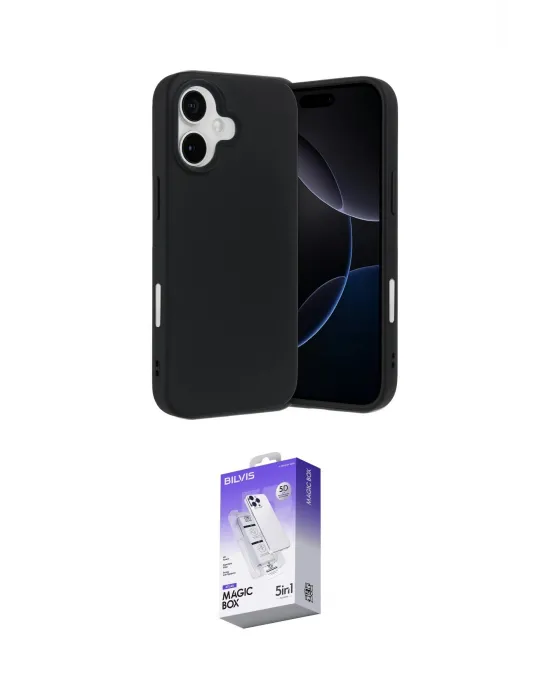 ieg™ iPhone 17 Kılıf Ahenk Serisi - Siyah Bilvis 5in1 3D Magic Cam Ekran Koruyucu