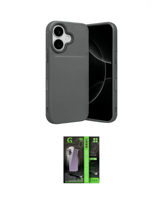 ieg™ iPhone 17 Kılıf Eksen Form Prime - Şeffaf 360 Full Body Arka Koruyucu