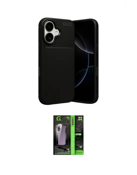 ieg™ iPhone 17 Kılıf Eksen Form Prime - Şeffaf 360 Full Body Arka Koruyucu