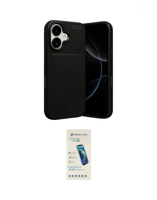 ieg™ iPhone 17 Kılıf Eksen Form Prime - Şeffaf Pasifik Cam Ekran Koruyucu