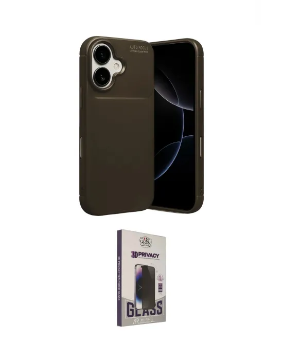 ieg™ iPhone 17 Kılıf Eksen Form Prime - Siyah Bilvis Hayalet Cam Ekran Koruyucu