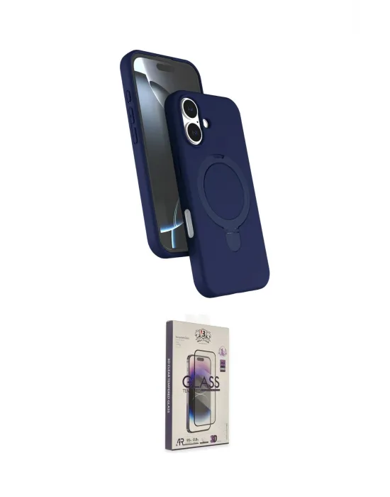 ieg™ iPhone 17 Kılıf İz Işık Koleksiyonu - Siyah Bilvis 3D Cam Ekran Koruyucu