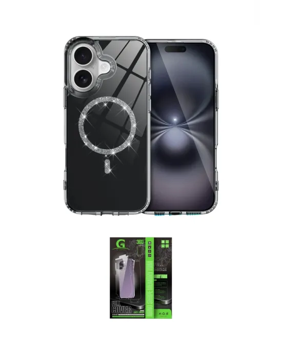 ieg™ iPhone 17 Kılıf Kıvılcım Form Prime - Şeffaf 360 Full Body Arka Koruyucu