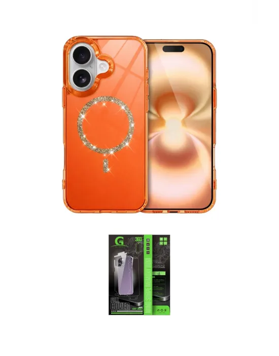 ieg™ iPhone 17 Kılıf Kıvılcım Form Prime - Şeffaf 360 Full Body Arka Koruyucu