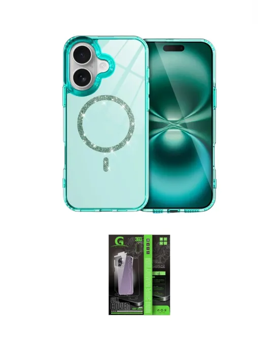 ieg™ iPhone 17 Kılıf Kıvılcım Form Prime - Şeffaf 360 Full Body Arka Koruyucu