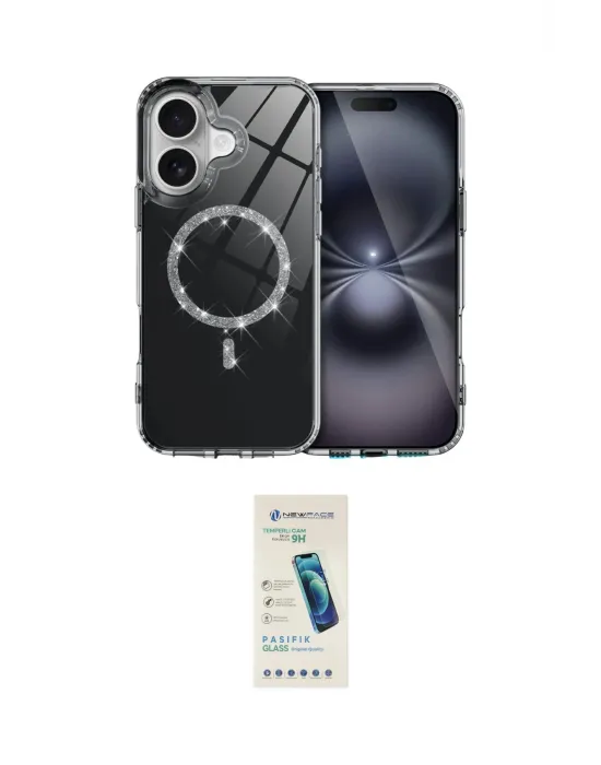 ieg™ iPhone 17 Kılıf Kıvılcım Form Prime - Şeffaf Pasifik Cam Ekran Koruyucu