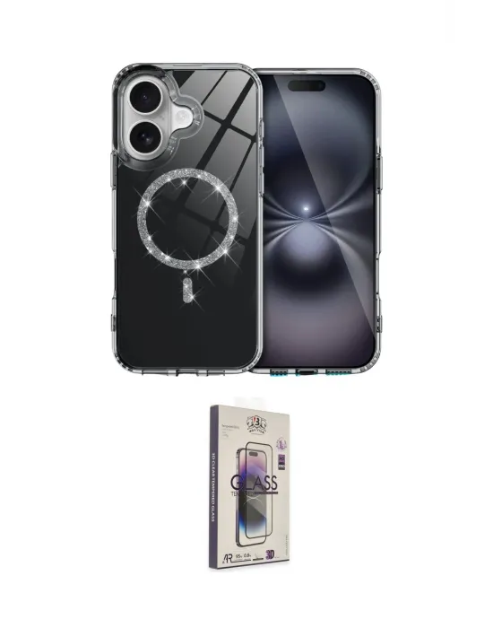 ieg™ iPhone 17 Kılıf Kıvılcım Form Prime - Siyah Bilvis 3D Cam Ekran Koruyucu