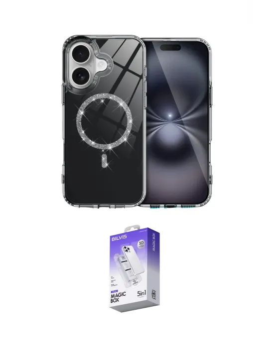 ieg™ iPhone 17 Kılıf Kıvılcım Form Prime - Siyah Bilvis 5in1 3D Magic Cam Ekran Koruyucu