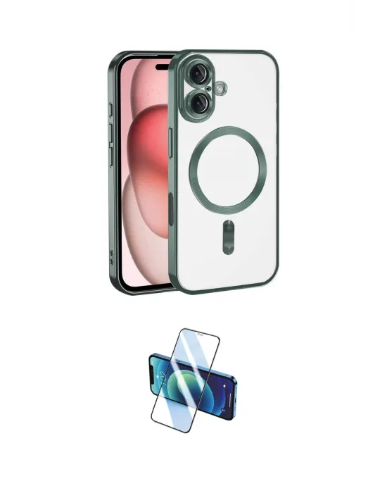 ieg™ iPhone 17 Kılıf Nova Işık Özel Seri - Siyah 3D Antistatik Cam Ekran Koruyucu