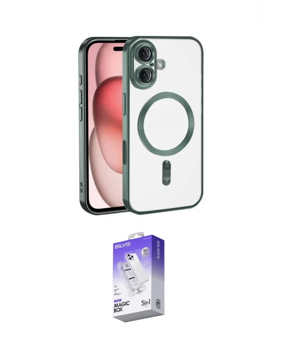 ieg™ iPhone 17 Kılıf Nova Işık Özel Seri - Siyah Bilvis 5in1 3D Magic Cam Ekran Koruyucu