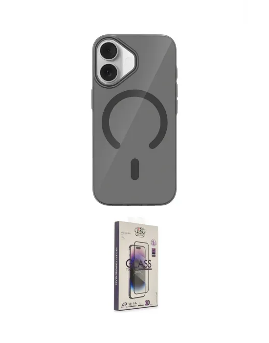 ieg™ iPhone 17 Kılıf Pusula Form Özel Seri - Siyah Bilvis 3D Cam Ekran Koruyucu