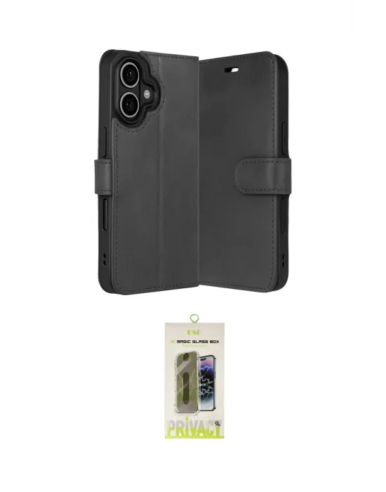 ieg™ iPhone 17 Kılıf Siluet Işık Serisi - Siyah Joko Magic 5D Hayalet Cam