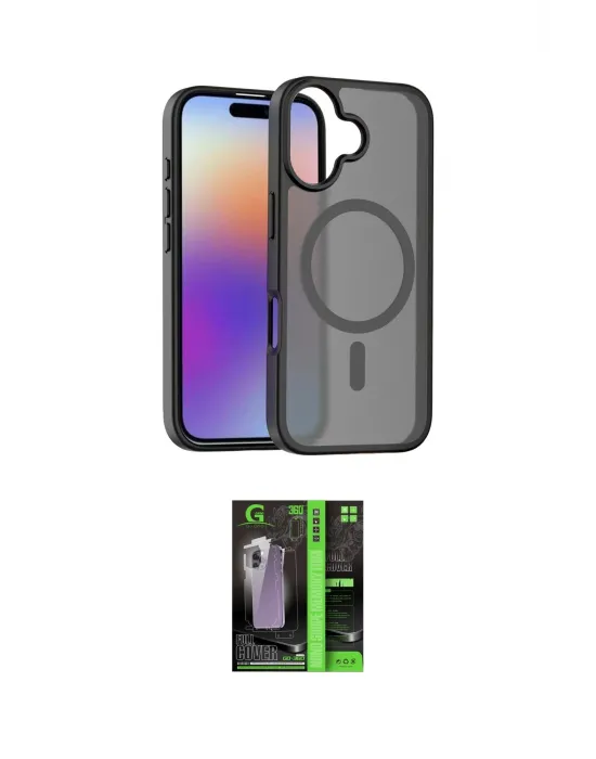 ieg™ iPhone 17 Kılıf Siluet Minimal Prime - Şeffaf 360 Full Body Arka Koruyucu
