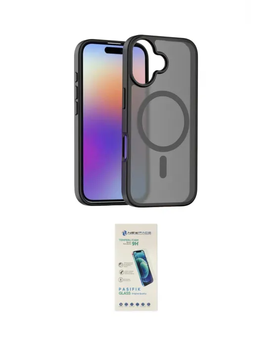 ieg™ iPhone 17 Kılıf Siluet Minimal Prime - Şeffaf Pasifik Cam Ekran Koruyucu