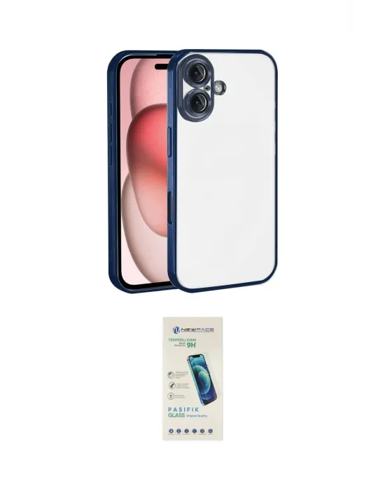 ieg™ iPhone 17 Kılıf Vadi Minimal - Şeffaf Pasifik Cam Ekran Koruyucu