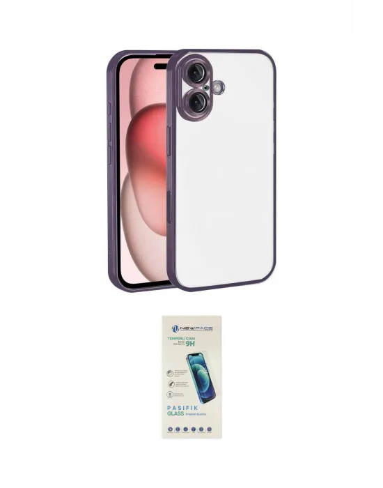ieg™ iPhone 17 Kılıf Vadi Minimal - Şeffaf Pasifik Cam Ekran Koruyucu