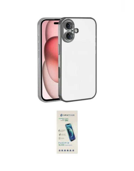 ieg™ iPhone 17 Kılıf Vadi Minimal - Şeffaf Pasifik Cam Ekran Koruyucu
