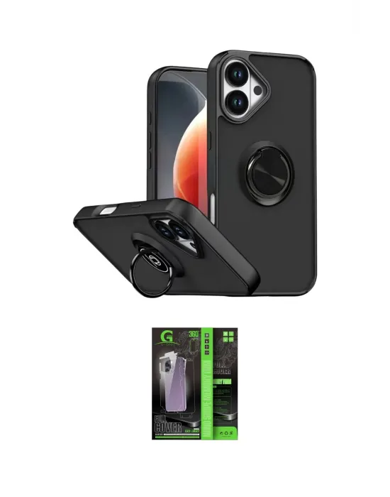ieg™ iPhone 17 Kılıf Yörünge Çizgi - Şeffaf 360 Full Body Arka Koruyucu