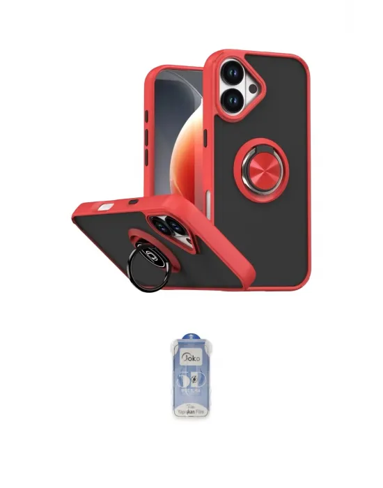 ieg™ iPhone 17 Kılıf Yörünge Çizgi - Siyah Joko Magic 5D Cam