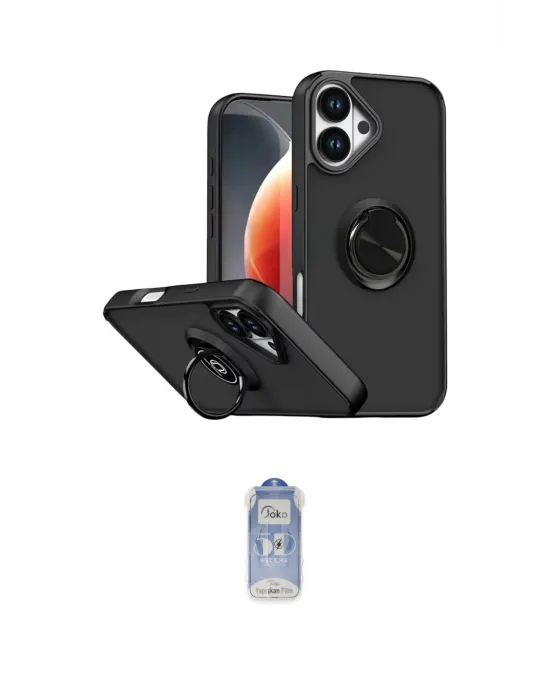 ieg™ iPhone 17 Kılıf Yörünge Çizgi - Siyah Joko Magic 5D Cam