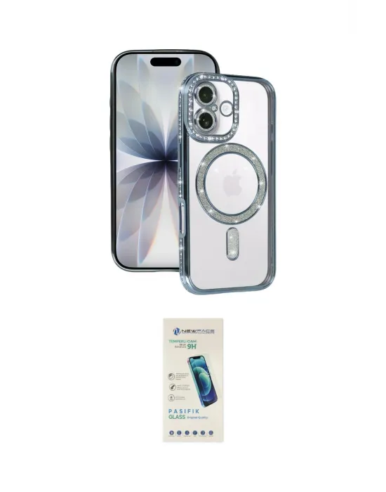 ieg™ iPhone 17 Kılıf Zirve Doku Prime - Şeffaf Pasifik Cam Ekran Koruyucu