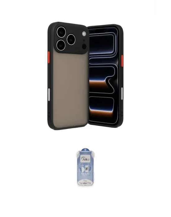 ieg™ iPhone 17 Pro Kılıf Ahenk Çizgi Serisi - Siyah Joko Magic 5D Cam